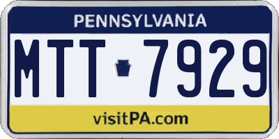 PA license plate MTT7929