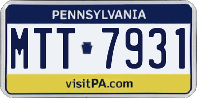 PA license plate MTT7931
