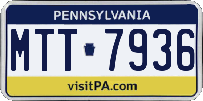 PA license plate MTT7936