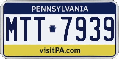 PA license plate MTT7939