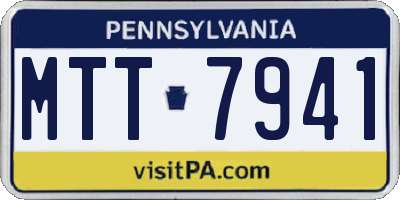 PA license plate MTT7941
