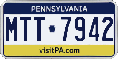 PA license plate MTT7942