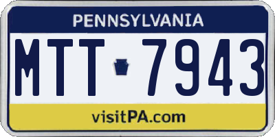 PA license plate MTT7943