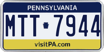PA license plate MTT7944