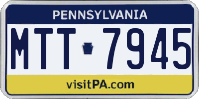 PA license plate MTT7945