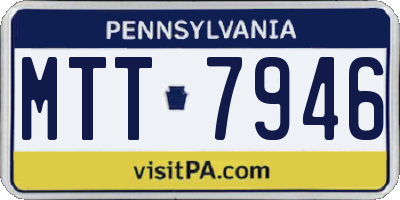 PA license plate MTT7946