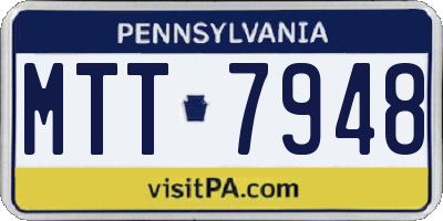 PA license plate MTT7948