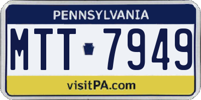 PA license plate MTT7949