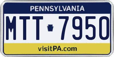 PA license plate MTT7950