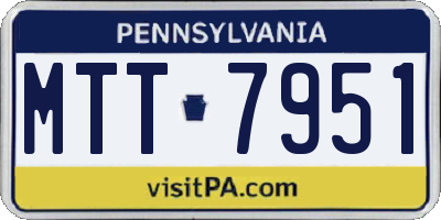 PA license plate MTT7951