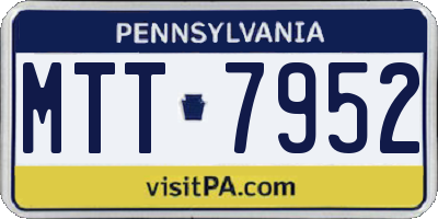 PA license plate MTT7952