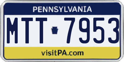 PA license plate MTT7953