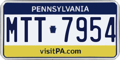 PA license plate MTT7954