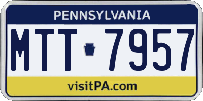 PA license plate MTT7957