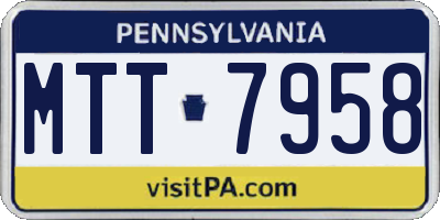 PA license plate MTT7958