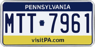 PA license plate MTT7961