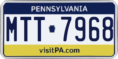PA license plate MTT7968