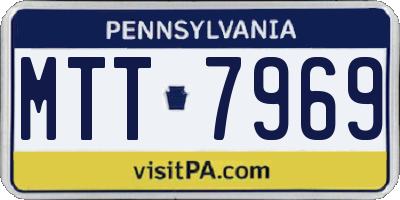 PA license plate MTT7969