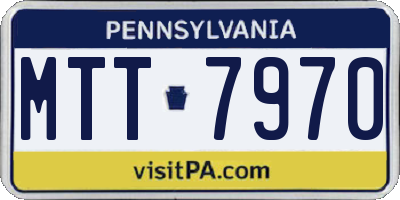 PA license plate MTT7970