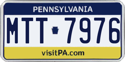 PA license plate MTT7976