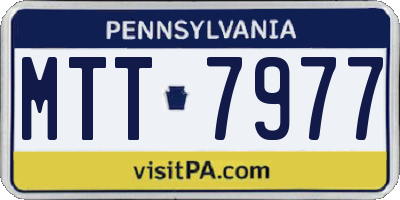 PA license plate MTT7977