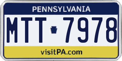 PA license plate MTT7978