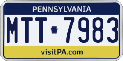 PA license plate MTT7983