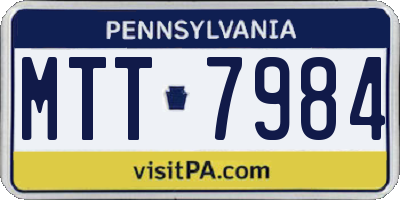 PA license plate MTT7984