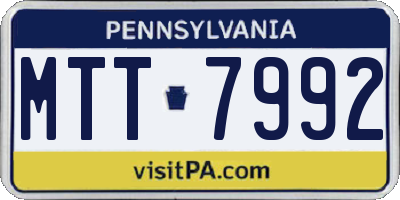 PA license plate MTT7992