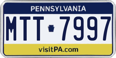 PA license plate MTT7997