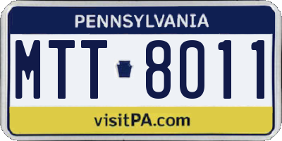 PA license plate MTT8011
