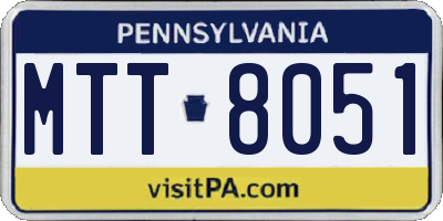 PA license plate MTT8051