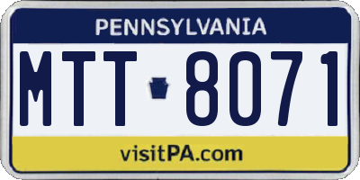 PA license plate MTT8071