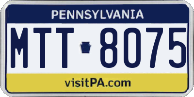 PA license plate MTT8075