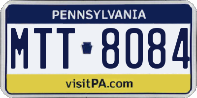 PA license plate MTT8084