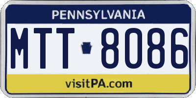 PA license plate MTT8086