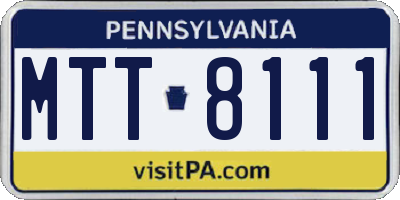 PA license plate MTT8111