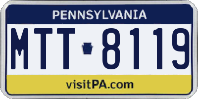 PA license plate MTT8119