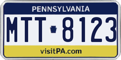 PA license plate MTT8123