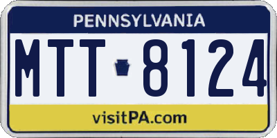 PA license plate MTT8124