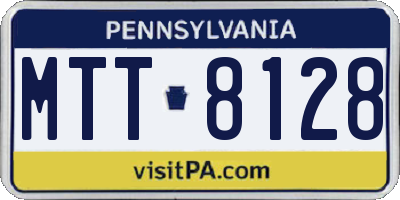PA license plate MTT8128