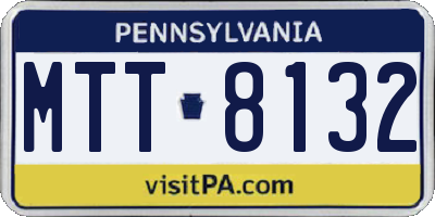 PA license plate MTT8132