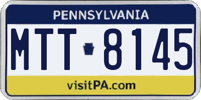 PA license plate MTT8145