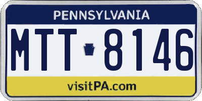 PA license plate MTT8146