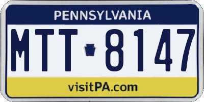 PA license plate MTT8147