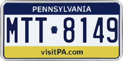PA license plate MTT8149