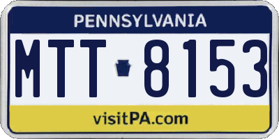 PA license plate MTT8153