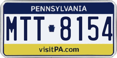 PA license plate MTT8154