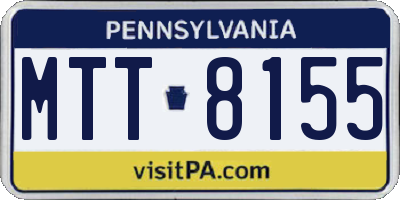 PA license plate MTT8155