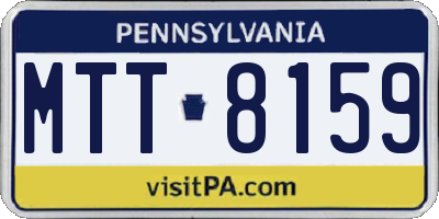 PA license plate MTT8159